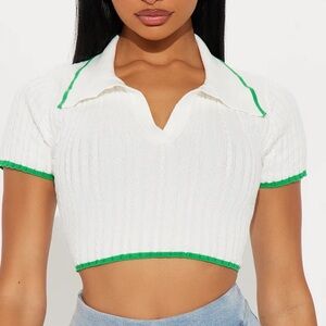 Alana Polo Sweater - White/combo